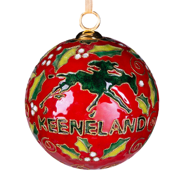 Kitty Keller Keeneland Holly Red Ornament