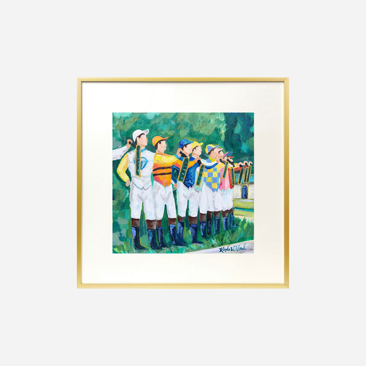 Kayla Weber Art Keeneland Jockey Garden 8x8 Print